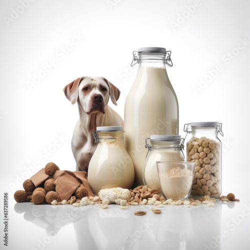 Treats for Dogs - Dog milk isolated. Generative AI