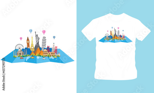 world tourism day t-shirt design editable template