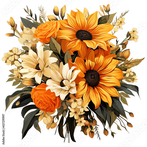 Flowers are full of romance, the leaves and flowers art design