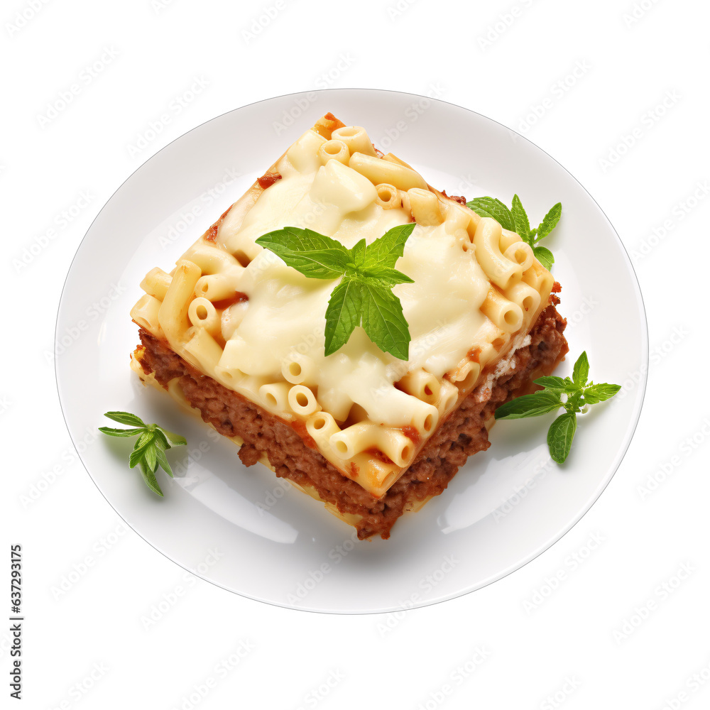 Pastitsio isolated on transparent background Pastitsio isolated on transparent background