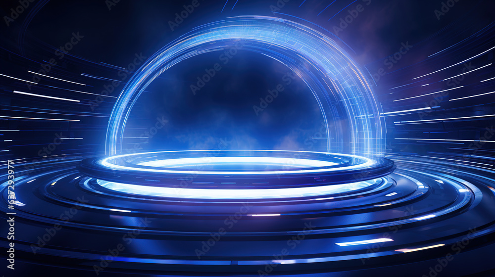 abstract blue technology background. Generative Ai abstract blue technology background. Generative Ai
