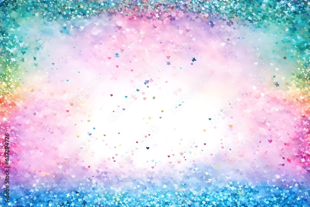 Rainbow color small glitters background with copy space