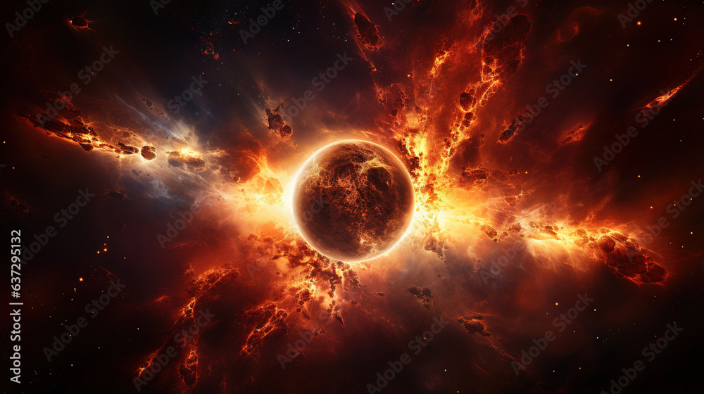 Obraz premium Earth on Fire. Generative Ai