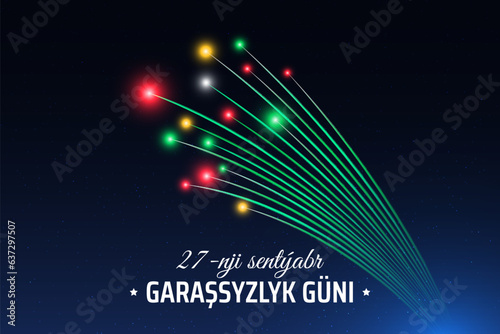 Tableau sur toile September 27 turkmenistan independence day, turkmen fireworks on dark sky background