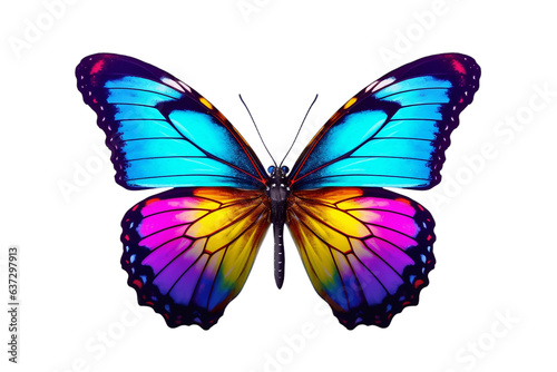 A beautiful, colorful butterfly isolated on a white background, Generative Ai