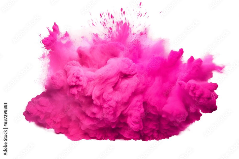 Bright pink magenta Holi paint color powder for festivities, Generative Ai