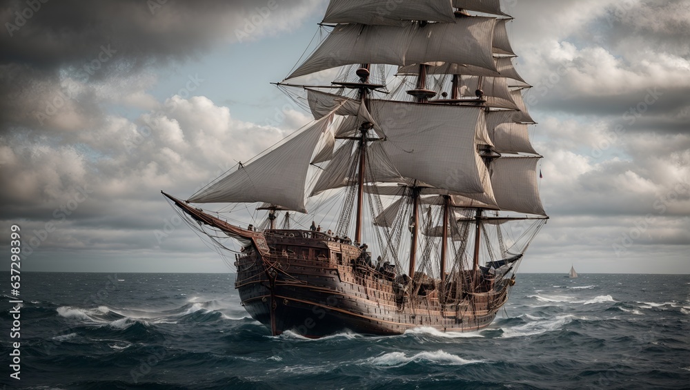 A ship with sails