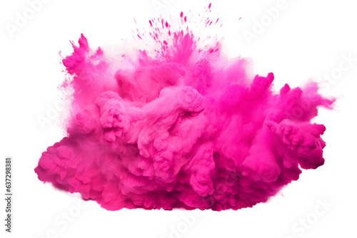 Bright pink magenta Holi paint color powder for festivities, Generative Ai