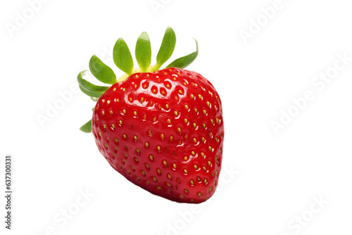 A fresh strawberry on a white background, Generative Ai