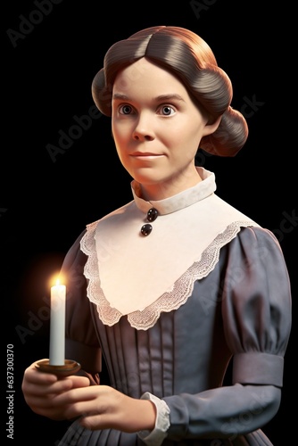 3D cartoon of Ellen Gould White the true prophetess of God Spirit of Prophecy Generative AI Illustration photo