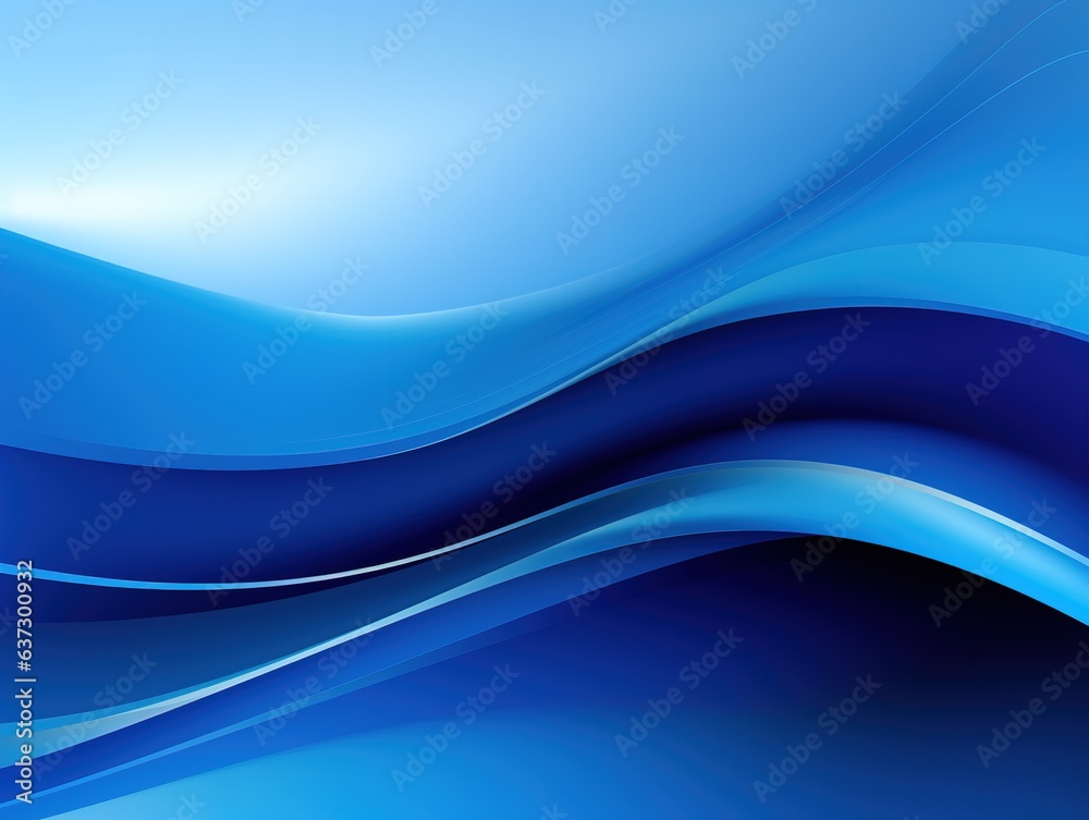 Obraz premium Blue abstract wave background in the style of precisionist lines. Blue waves design. Generative AI