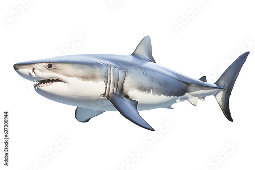 Large shark isolated on a white background  Generative Ai