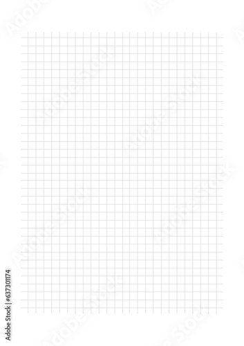 checkered card. Checkered geometric background with grey lines. Sheet of school notebook. Vector illustration. Blank sheet. Squared grating. graph paper. Geometric checkered texture for school educati