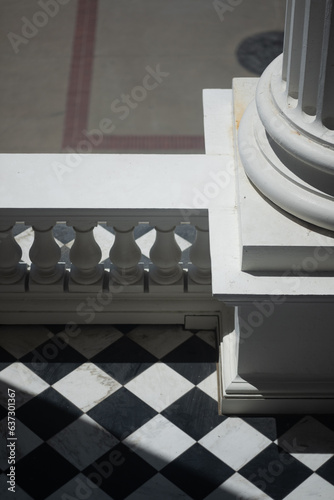 Canvas Print A balcony on a monumental, historic building