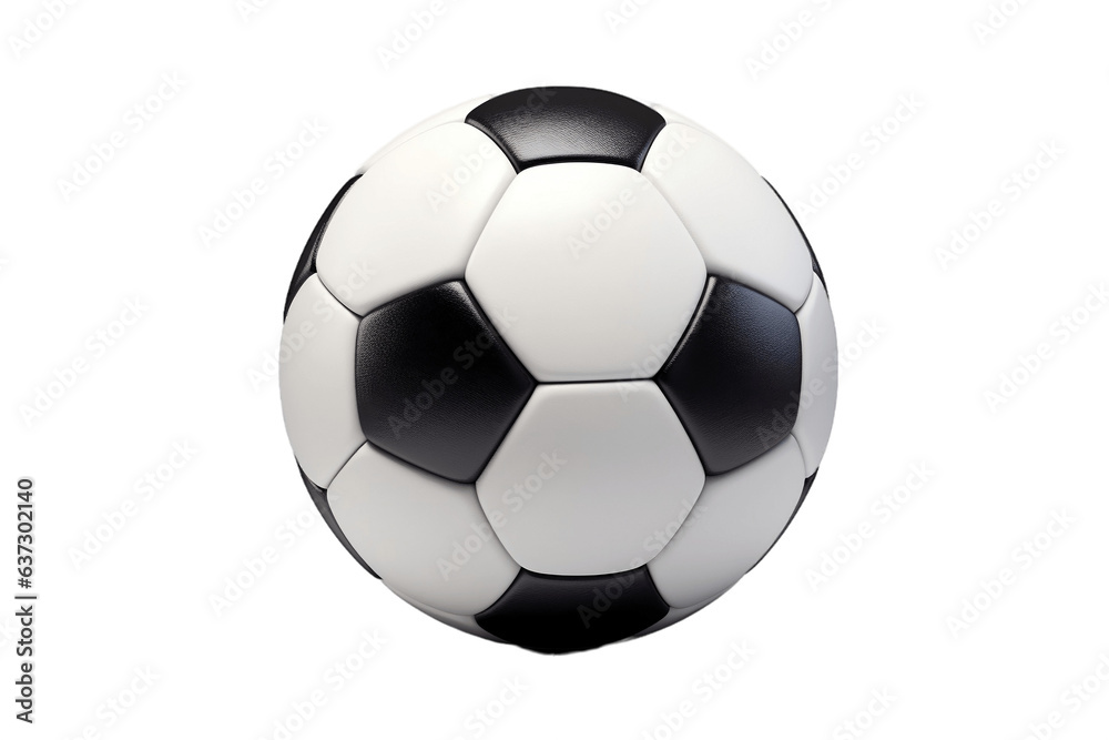 A photo-realistic soccer ball on a white background, Generative Ai - obrazy, fototapety, plakaty 