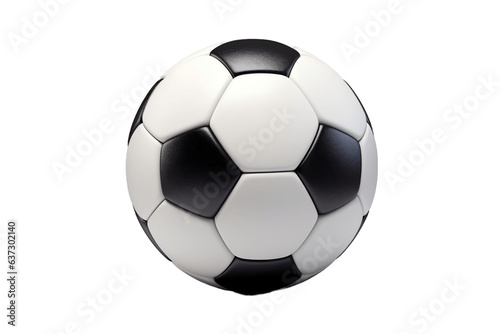 A photo-realistic soccer ball on a white background, Generative Ai photo