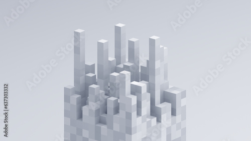 Fototapeta Naklejka Na Ścianę i Meble -  Abstract 3d render, white geometric background design