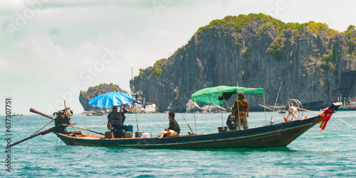 Boats off the coast of Koh Samui island, Thailand