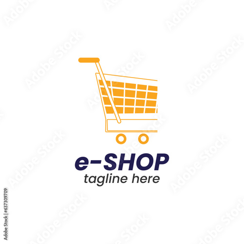 E-Shop logo design vector illustration 