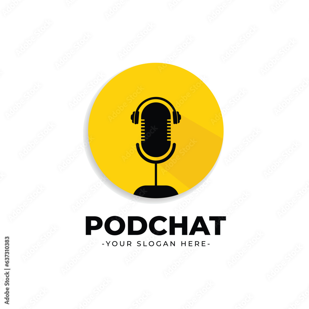 Podcast radio logo design vector template
Podcast radio logo design vector template