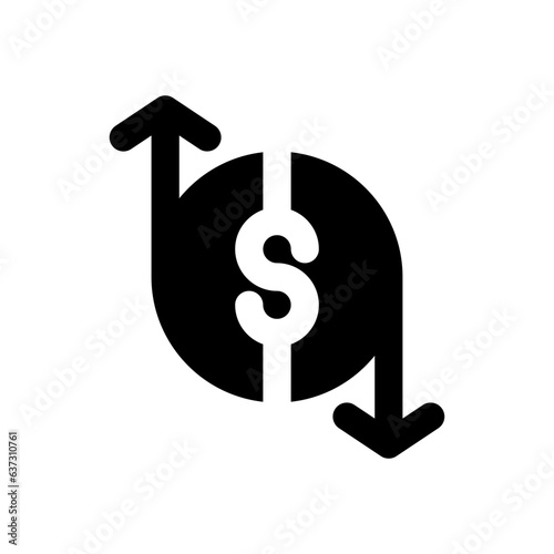 money flow glyph icon