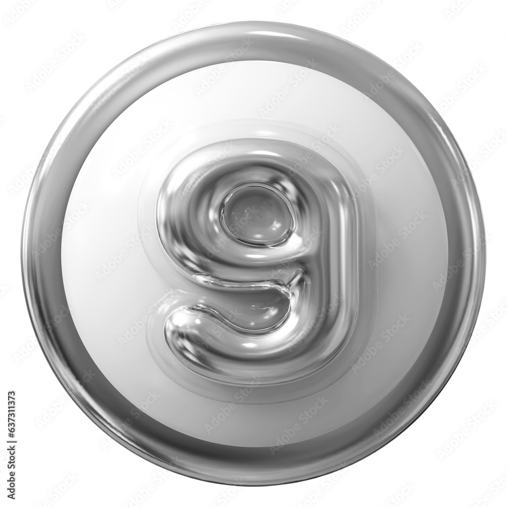 Silver Number 9 Circle Silver Number 9 Circle