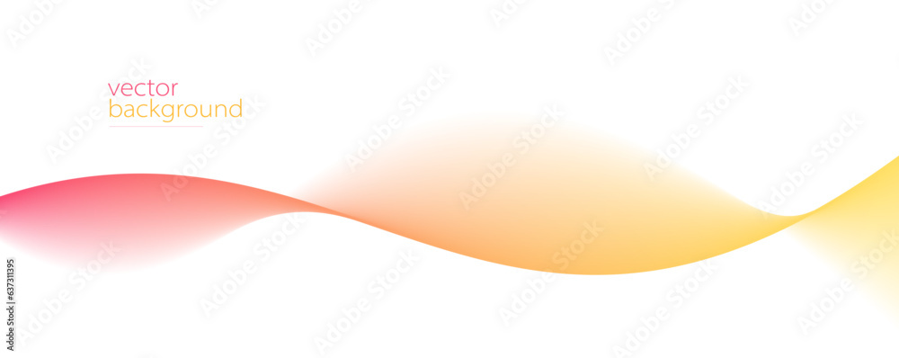 Smooth flow of wavy shape with gradient vector abstract background, red and yellow design curve line energy motion,