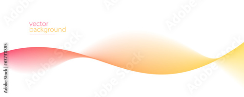 Smooth flow of wavy shape with gradient vector abstract background, red and yellow design curve line energy motion,