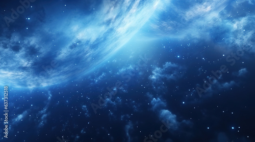 Blue galaxy with stars.Generative Ai © Shades3d