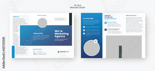 Creative marketing agency trifold brochure company profile booklet design