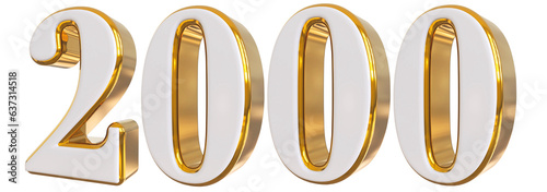 2000 Follower 3d Gold Number