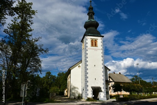 Church at Breg village in Gorenjska, Slovenia photo