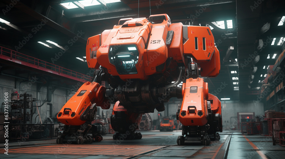 Mecha Robot Industrial Droid Futuristic Bot Machine Engineering Heavy Battle Cyberpunk Beast Apocalypse Generative AI Mecha Robot Industrial Droid Futuristic Bot Machine Engineering Heavy Battle Cyberpunk Beast Apocalypse Generative AI