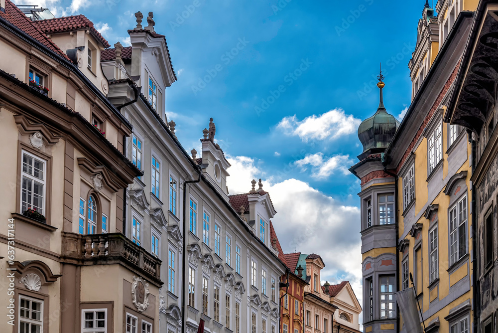 Old town of Prague with historic buildings