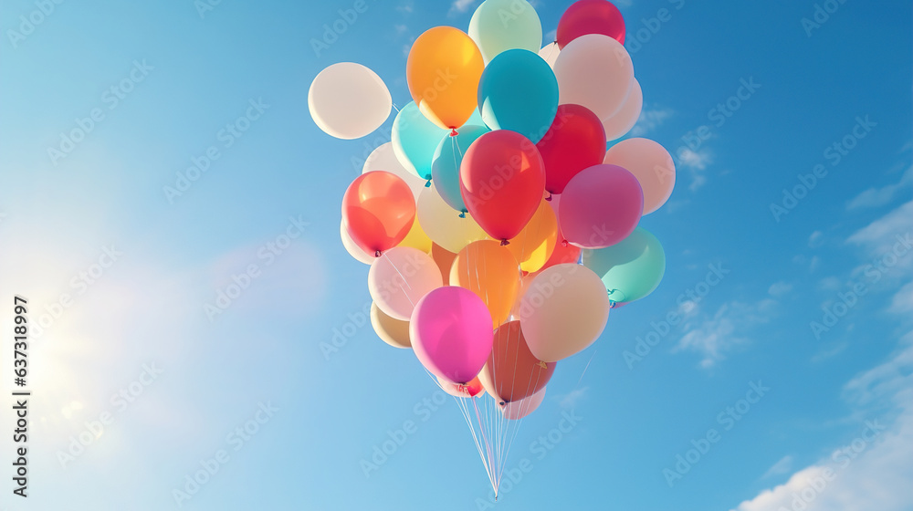 Balloons in the Sky.Generative Ai