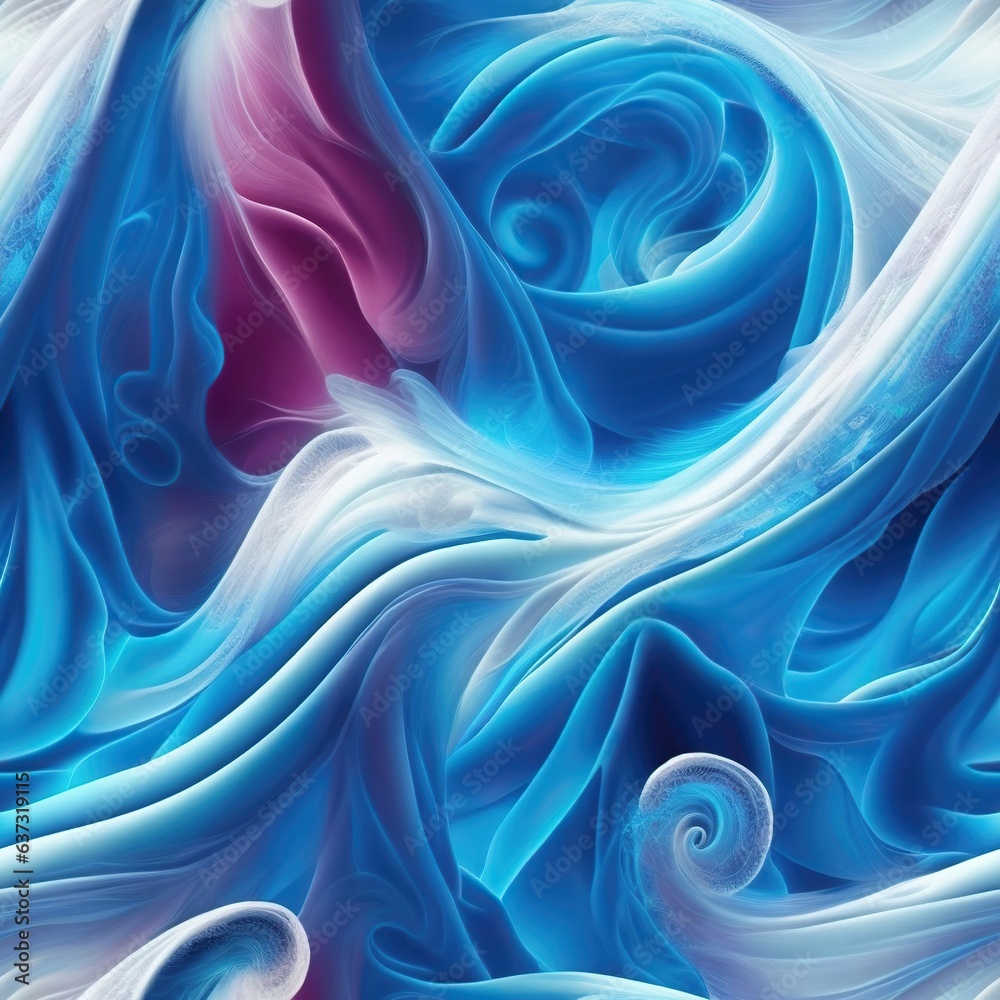 Obraz premium the captivating of abstract Ethereal Swirls & Waves' seamless digital pattern, ai generated