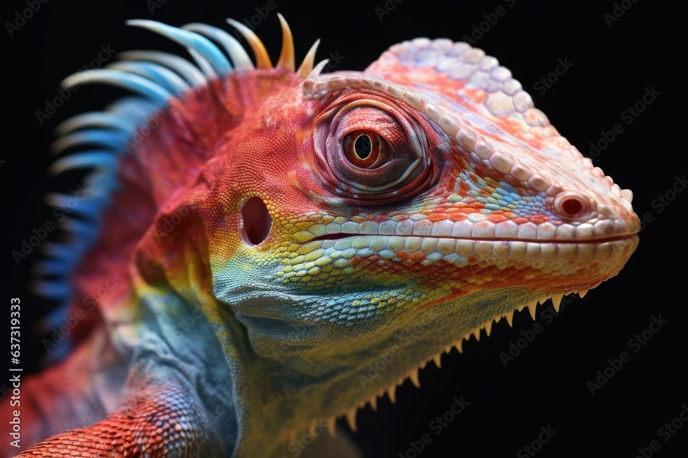 skin shedding process on a colorful lizard skin shedding process on a colorful lizard
