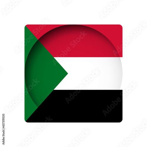 Sudan flag - behind the cut circle paper hole with inner shadow. Free Download Sudan flag - behind the cut circle paper hole with inner shadow. - GFXLoad