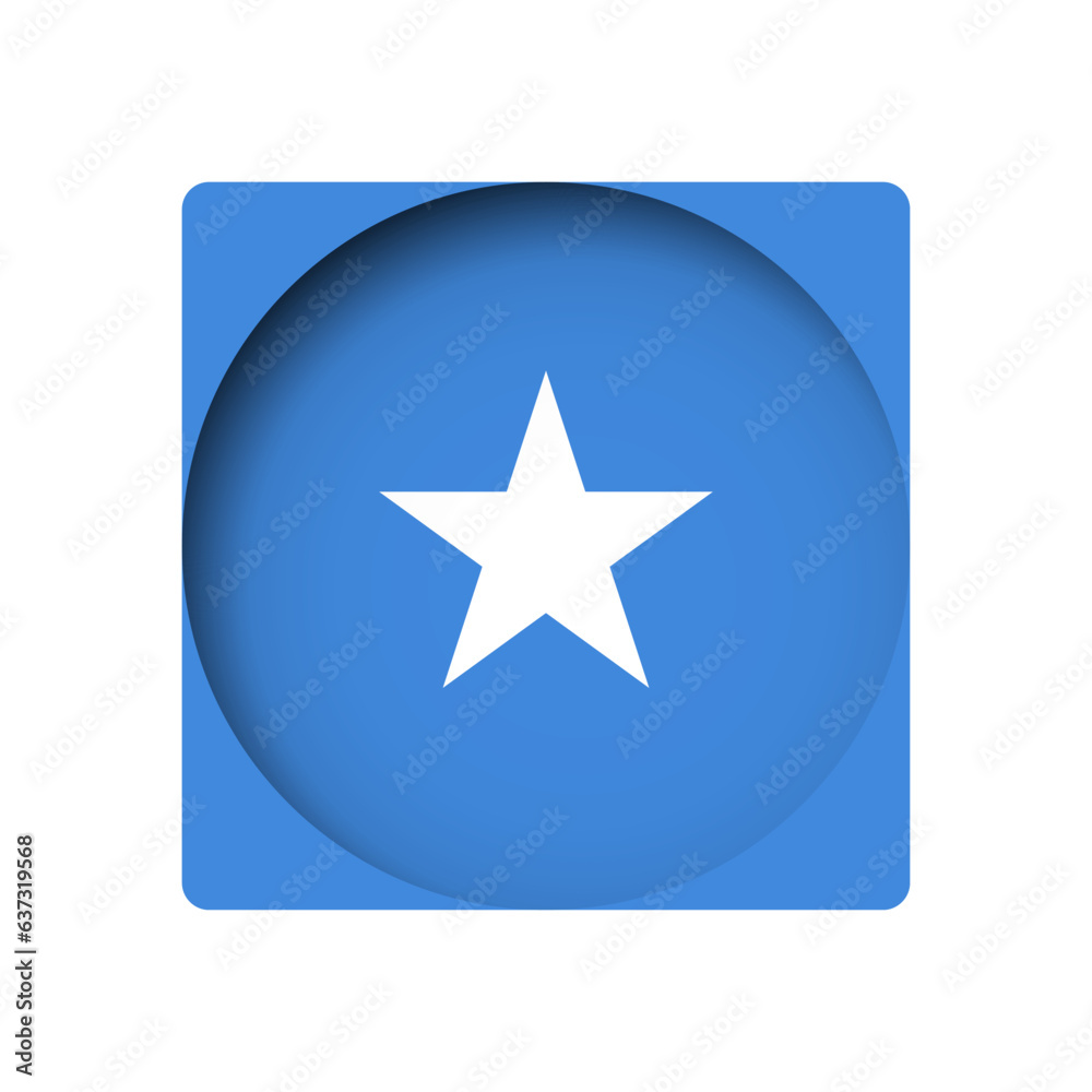 Somalia flag - behind the cut circle paper hole with inner shadow. Somalia flag - behind the cut circle paper hole with inner shadow.