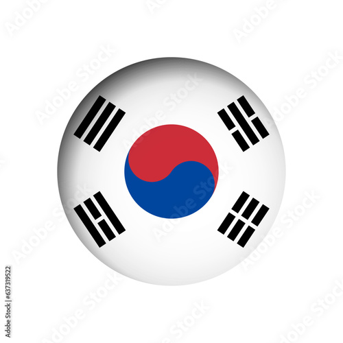 Free Download South Korea flag - behind the cut circle paper hole with inner shadow. - GFXLoad