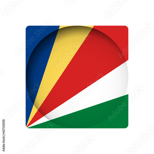Free Download Seychelles flag - behind the cut circle paper hole with inner shadow. - GFXLoad