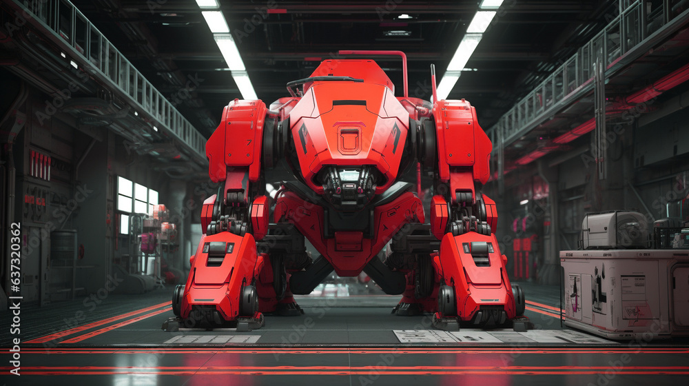 Mecha Robot Industrial Gorilla Droid Futuristic Bot Machine Engineering Heavy Battle Cyberpunk Beast Apocalypse Generative AI 