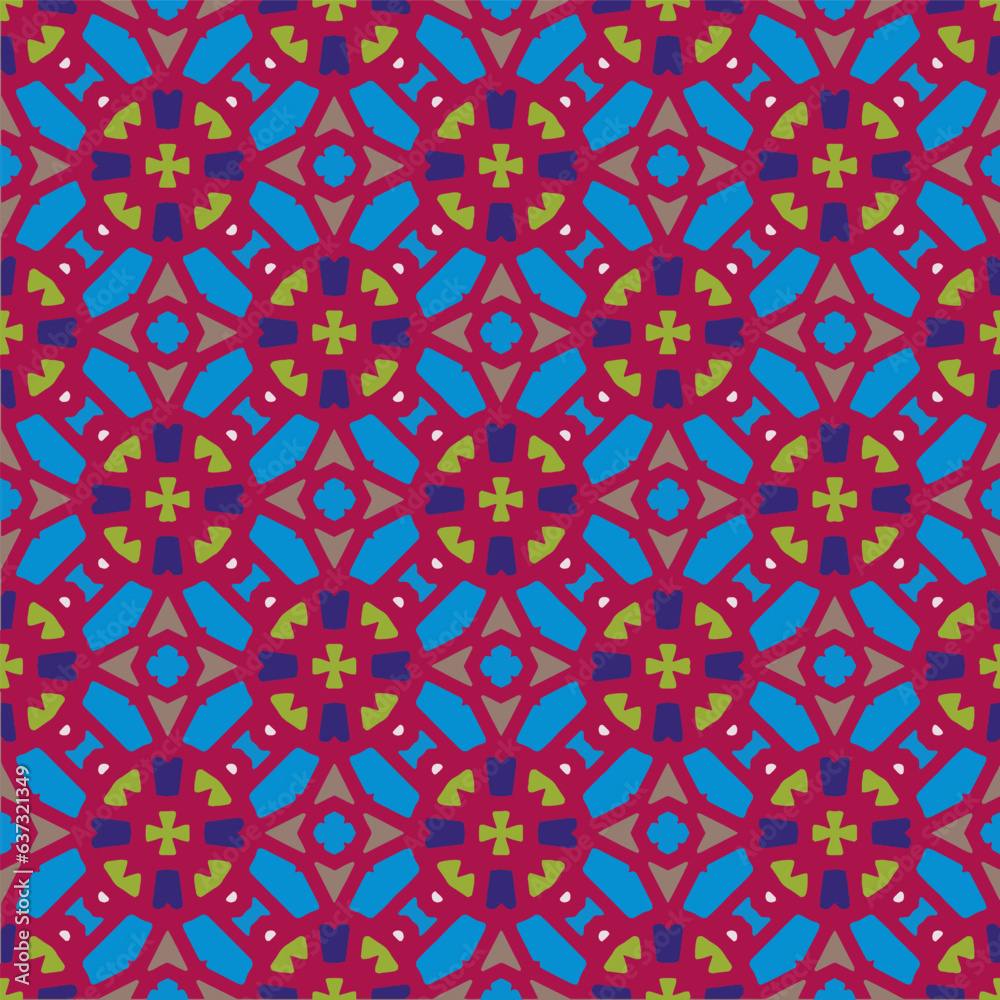 Ornament in ethnic style.Seamless pattern with abstract shapes. Repeat design for fashion, textile design,  on wall paper, wrapping paper, fabrics and home decor.