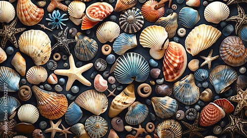 seashell collection background