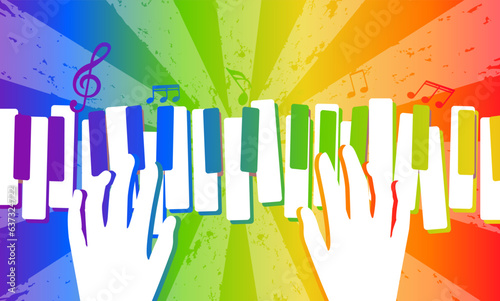 key piano design concept of decoration T-shirt designs, flyers, invitations, greeting cards, music advertising, illustrations, vectors.