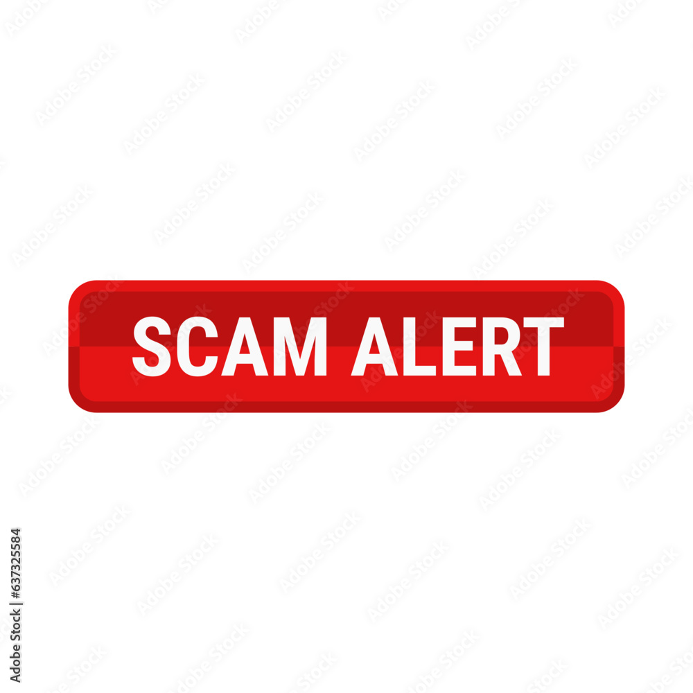 Scam Alert In Red Rectangle Shape With Line For Notification Announcement
