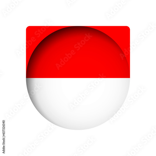 Free Download Indonesia flag - behind the cut circle paper hole with inner shadow. - GFXLoad