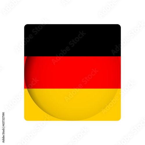 Germany flag - behind the cut circle paper hole with inner shadow.
