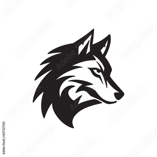 Wolf logo vector isolated on white background