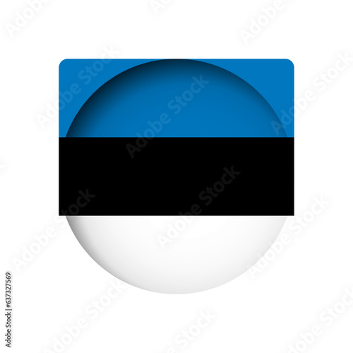 Free Download Estonia flag - behind the cut circle paper hole with inner shadow. - GFXLoad